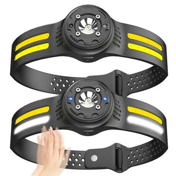 Фонарь налобный T134-XPE-4COB (white+yellow+red) BH-698 Motion Sensor