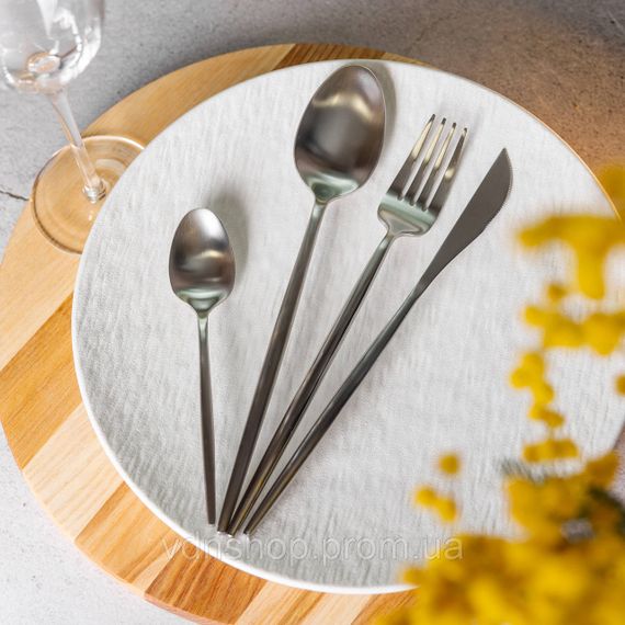 Набір столових приборів 24 предмети столовий набір на 6 персон Сріблястий HP-20-16 | Зображення 2