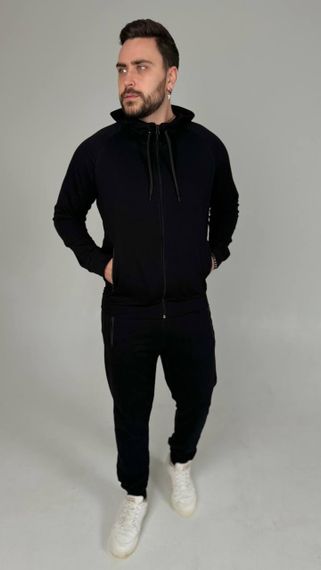 Чоловічий спортивний костюм база чорний | Зображення 6