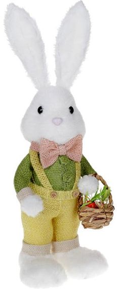 Фигура декоративная Кролик с корзинкой 16х13х46см