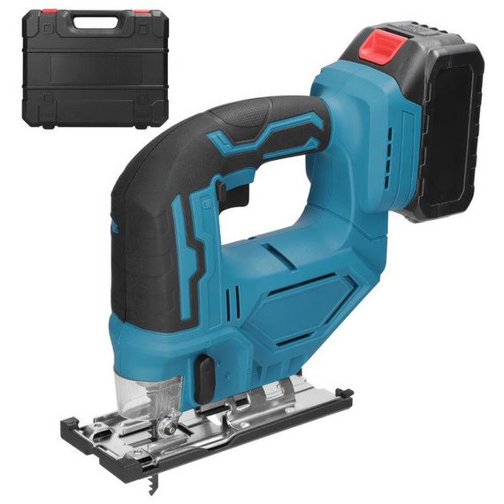 Аккумуляторный бесщеточный лобзик 24V с 2 АКБ в пластиковом кейсе с регулировкой скорости и BS-993 угла | Зображення 6