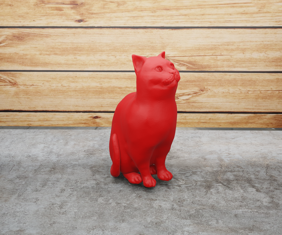 Статуэтка сидящий кот Красный, 200