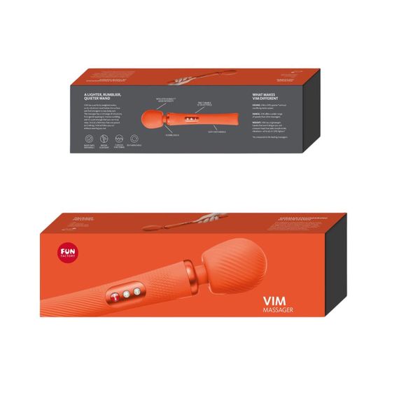 Вібромасажер Fun Factory VIM Vibrating Wand sunrise orange, суперпотужний та легкий, до 6 годин роботи | Зображення 8