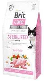 Корм Brit Care Cat Grain Free Sterilized Sensitive сухой с кроликом для стерилизованных кошек с чувствительным пищеварением 7 кг