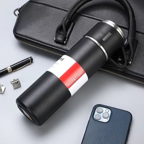 Вакуумний термос з нержавіючої сталі Vacuum Flask Set 500 мл із чашками в комплекті 3* 150 мл ∙ Подарунковий набір 3 в 1 | Зображення 4