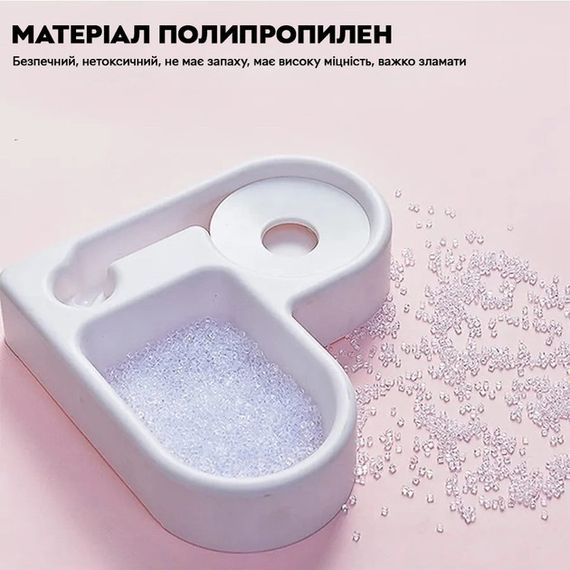 Миска для тварин котів і собак Semi з автоматичною поїлкою 500 мл кутова, 21 см*22 см*26 см, White | Зображення 4