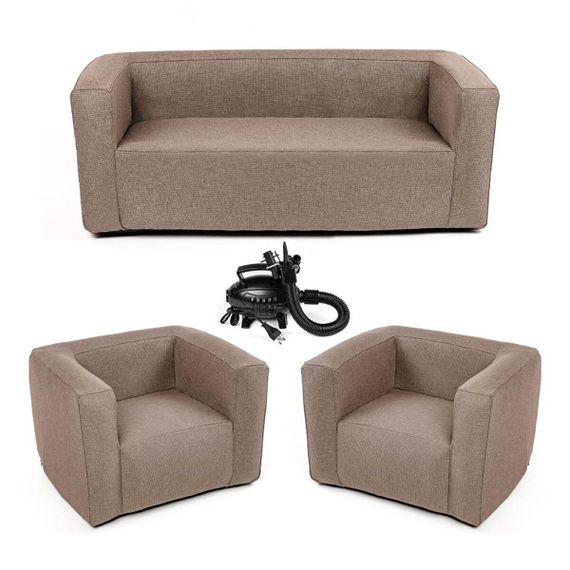 Комплект надувних меблів диван і 2 крісла Коричневий SW-00002657