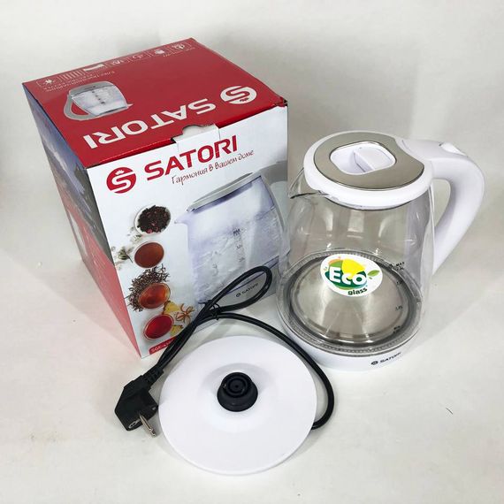 Електрочайник Satori SGK-4105-WT 1.8 л 1500 Вт, стильний електричний чайник, чайники з підсвічуванням | Зображення 4