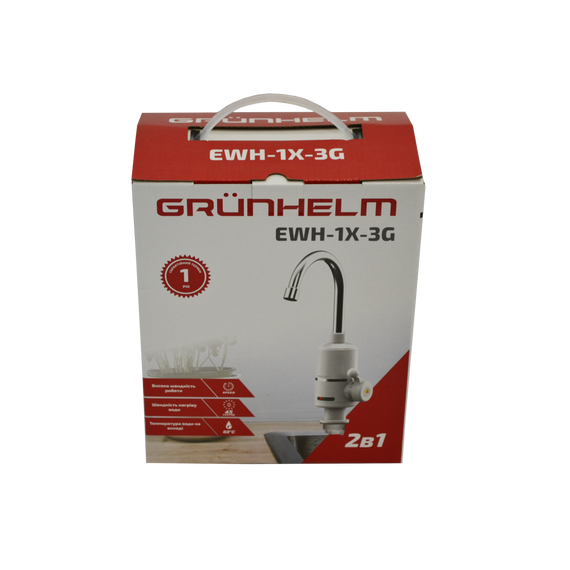 Электронагреватель проточной воды Grunhelm EWH-1X-3G | Зображення 8