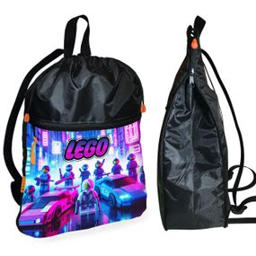 Рюкзак-мешок для обуви,спортивной формы Лего "LEGO" детская сумка для сменки с расширителем (01300)