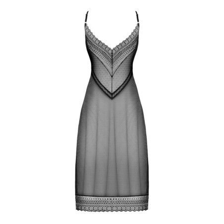 Пеньюар длинный полупрозрачный Obsessive Estiqua черный, XS/S sexstyle | Зображення 3