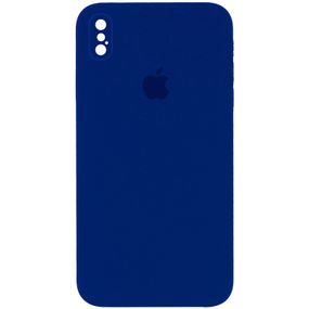 Чохол Silicone Case Square Full Camera Protective (AA) для Apple iPhone XS Max (6.5") Синій / Deep navy