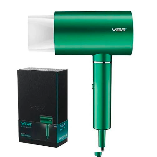 Фен професійний VGR V-431 GREEN, 2 рівні обдування, 2 рівні температури, насадка-концентратор | Зображення 1
