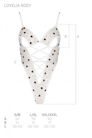 Еротичний боді з малюнком Passion LOVELIA BODY XXL/XXXL, white Sex Aura | Зображення 6