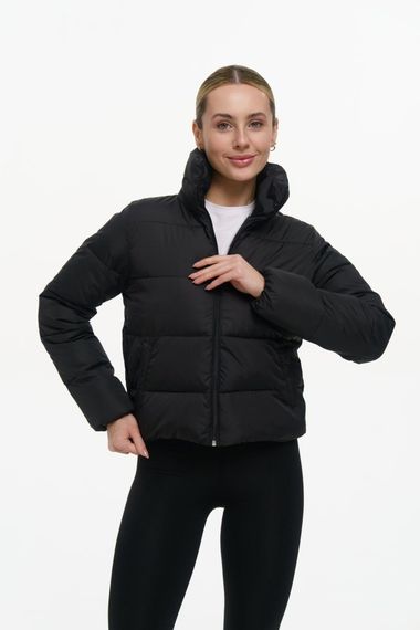 Пуховик укорочений жіночий "Bubble" чорний матовий
