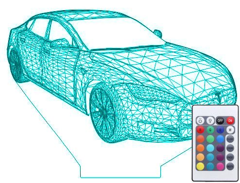 Акриловый светильник-ночник с пультом 16 цветов Тесла tty-n001491