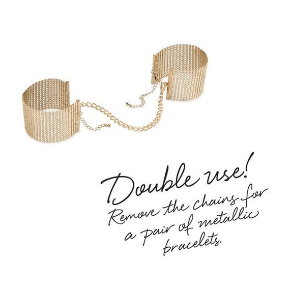Наручники Bijoux Indiscrets Desir Metallique Handcuffs, металеві, стильні браслети, Gold | Зображення 4