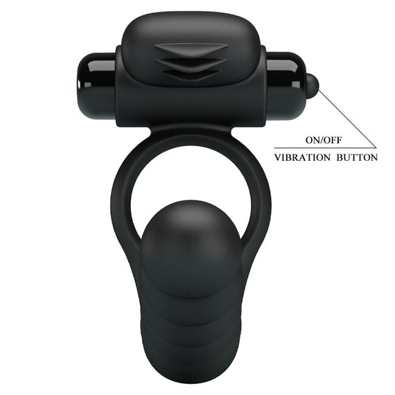 Кільце-насадка для подвійного проникнення - Pretty Love Hercules Penis Sheath III Black | Зображення 9