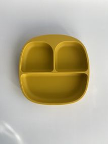 Силіконова секційна тарілка на присосці Квадрат Манго