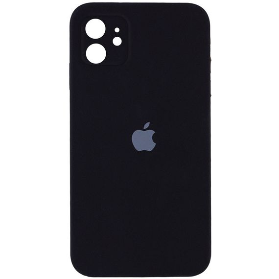 Чехол Silicone Case Square Full Camera Protective (AA) для Apple iPhone 11 (6.1") Чорний / Black