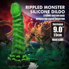 Фалоімітатор силіконовий Power Monsters Manticore на присосці, зелений, 4.5 см х 23 см Sex Aura