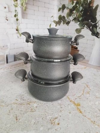 Набор посуды OMS 3027-Grey 6 предметов серый | Зображення 3