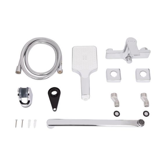 Змішувач для ванни Qtap Arvin з довгим поворотним виливом і душовим гарнітуром QTARV260CRM48641 Chrome | Зображення 6