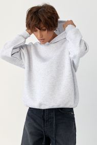 Тепле однотонне худі - світло-сірий цвет, S (є розміри)