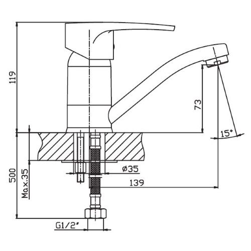 Змішувач для кухні Haiba CEBA 004 HB0029 | Зображення 1