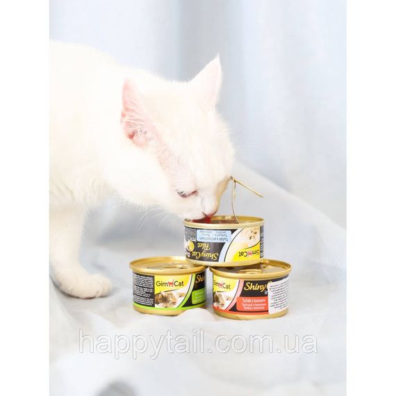 Вологий корм GimCat Shiny Cat для котів з тунцем і лососем у желе 70 г | Зображення 3