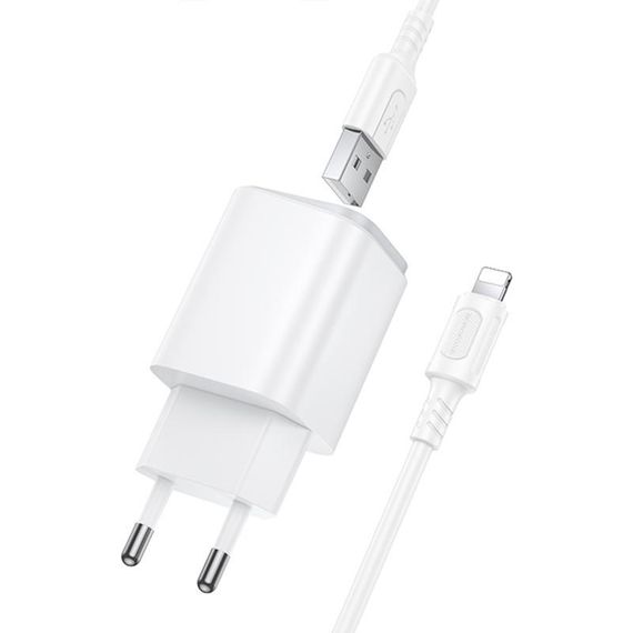 МЗП Borofone BAS81A Star 10.5W (2USB-A) + кабель USB to Lightning White | Зображення 3