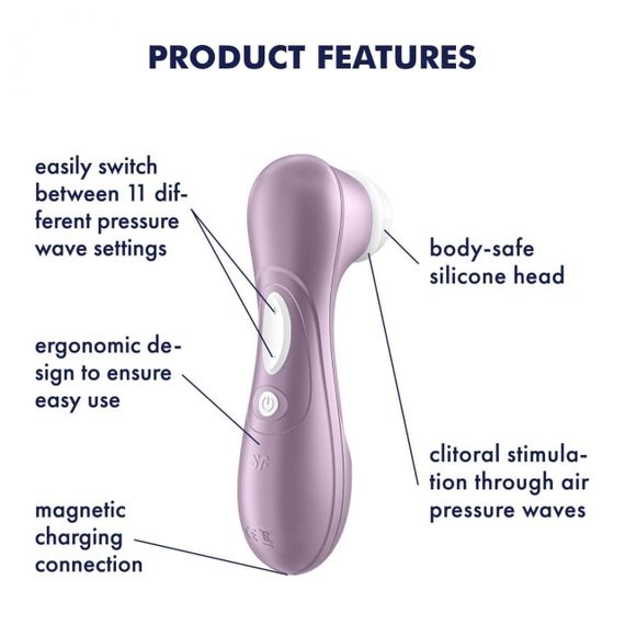 Вакуумный стимулятор клитора Satisfyer Pro 2, сиреневый Sex Aura | Зображення 7