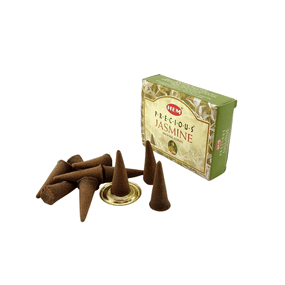 Ароматичні конуси Precious Jasmine  Коштовний Жасмин 10 шт. в уп. + підставка Hem 8901810480391