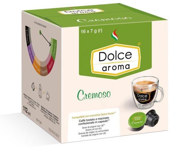 Кофе в капсулах Dolce Aroma Dolce Gusto Cremoso 16 шт Италия Дольче густо