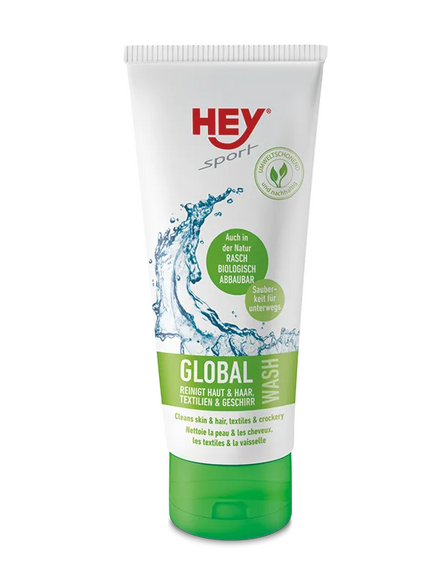 Універсальний засіб HeySport Global Wash 100 мл, Похідний шампунь і гель для посуду, Засіб для прання в поході хейспорт | Зображення 1