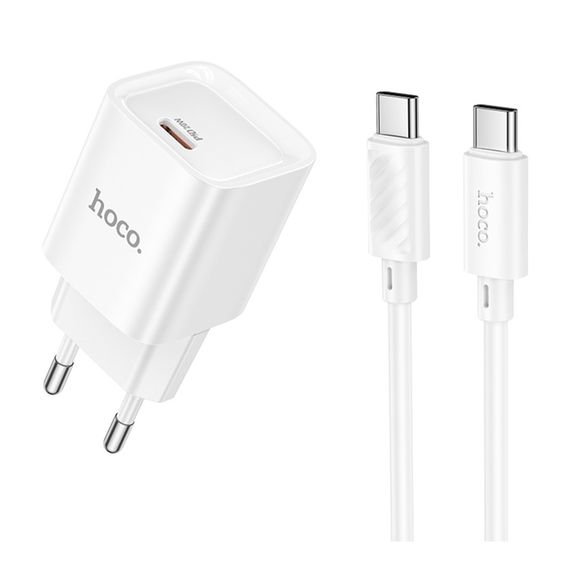 Мережевий зарядний пристрій Hoco C146A 1 USB-C PD/QC 20W+Type-C to Type-C
