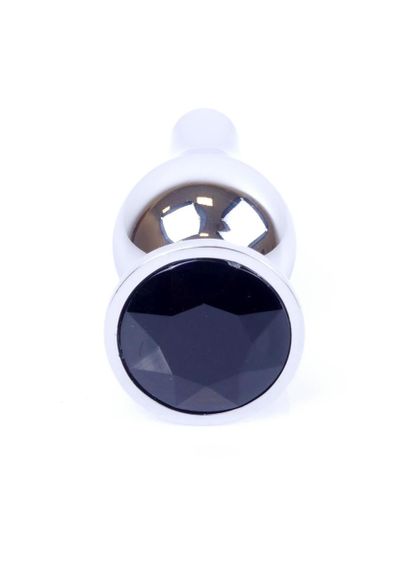Анальная пробка - Jewellery Silver Long Plug Black sexstyle | Зображення 1