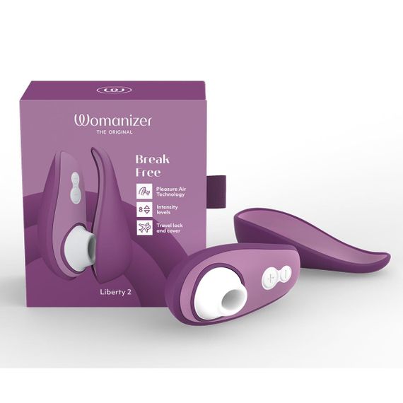 Вакуумний кліторальний стимулятор Womanizer Liberty 2 Purple, 8 режимів, магнітна кришечка | Зображення 8