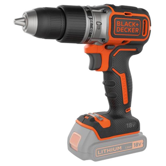 Дрель-шуруповерт ударная бесщеточная аккумуляторная BLACK+DECKER BL188N | Зображення 1