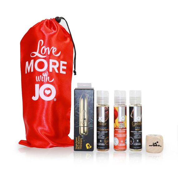 Набор «Персиковый десерт», 3 вкусовые смазки System JO, вибропуля SugarBoo, кубики System JO sexstyle