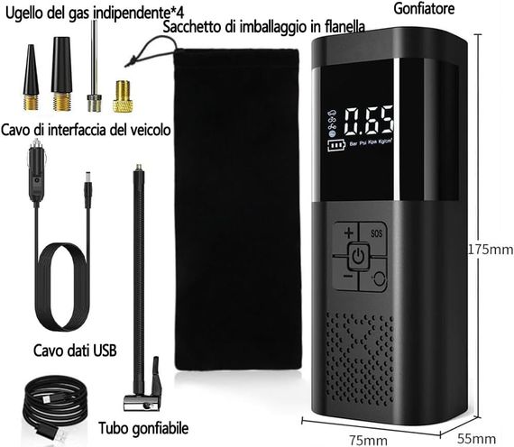 Портативний компресор Wireless Pump 12В ST5509D ∙ Багатофункціональний портативний Wireless Pump компресор | Зображення 2