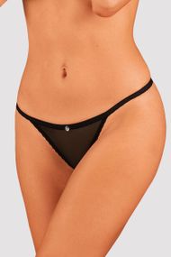 Стринги c разрезом Obsessive Celia Noir otwarte Черные XL/2XL
