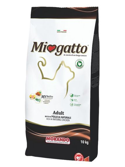 Корм Morando Miogatto Adult Chicken and Rice сухий з куркою для дорослих котів 10 кг
