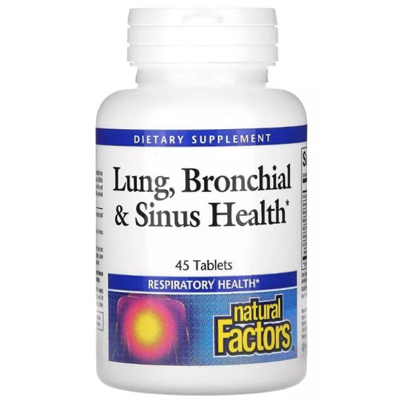 Комплекс для профілактики дихальної системи Natural Factors Lung, Bronchial & Sinus Health 45 Tabs