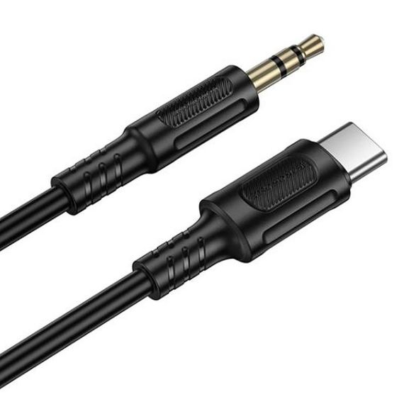 Аудио кабель Aux Borofone BL25B Nice (Type-C to AUX 3.5mm) (1m) Black | Зображення 1