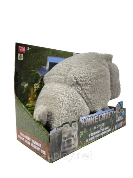 Мягкая интерактивная игрушка Волк Деннис из фильма Майнкрафт Оригинал Mattel Minecraft Dennis The Wolf | Зображення 5