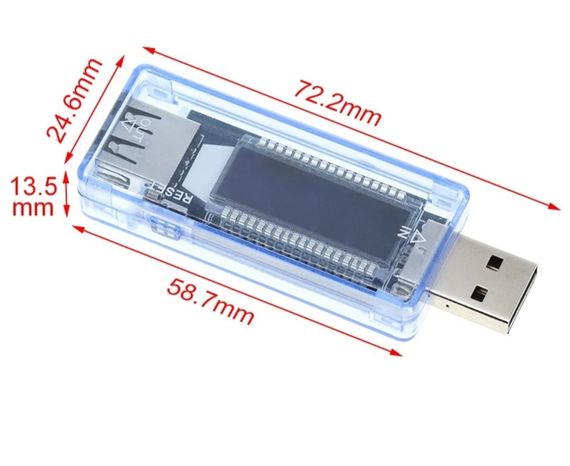 Измеритель напряжения тока, тестер ёмкости  акумулятора, USB измеритель напряжения тока зарядного устройства | Зображення 4