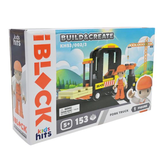 Конструктор "Погрузчик" KH53/002/3 Junior Kids hits Build & create IBLOCK, 153 детали, в коробке (6904813683372) | Зображення 1