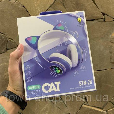 Беспроводные LED наушники с кошачьими ушками CAT STN-28. Цвет: синий | Зображення 6