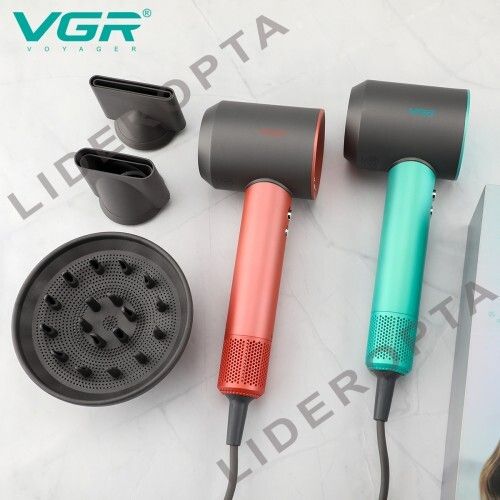 Фен професійний VGR V-440 PINK з 3 рівнями обдуву, 3 рівнями температури, 11000 RPM, 3 насадки (45704-V-440 PINK_1144) | Зображення 1